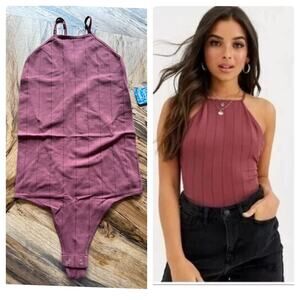 Free People Bridget Bodysuit in Wine